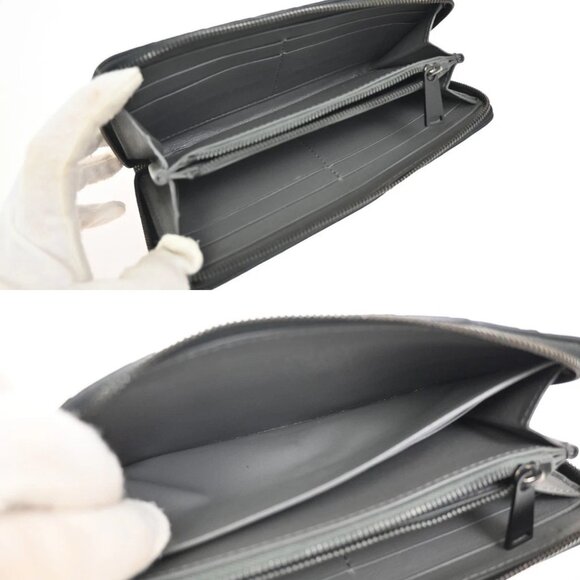 BOTTEGA VENETA Intrecciato Long Zipper Around Wallet Leather Black 65FC117 - Picture 7 of 13